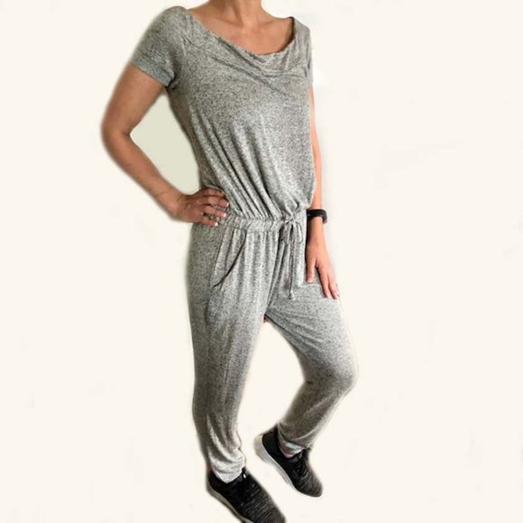 New York and Co Marled Jogger Jumpsuit - Picture 1 of 10